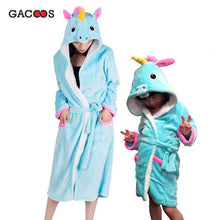 Load image into Gallery viewer, Pikachu Bathrobe For Women Kids Nightgown Panda Animal Bathing Suit Boy Girls Unicorn Robe Winter Warm Sleepwear Cartoon Pyjamas